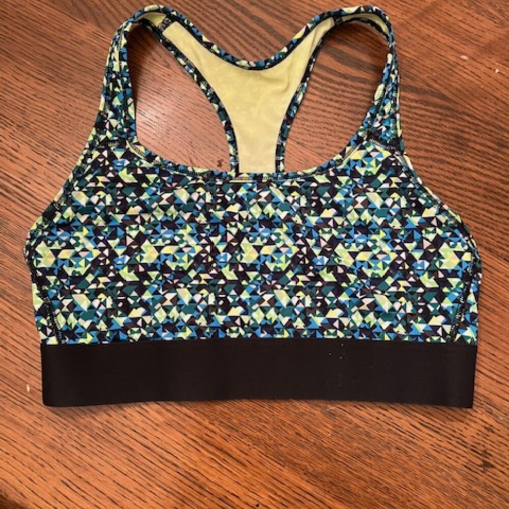 Victoria (Secret) Sport bra, blue green multi, size M